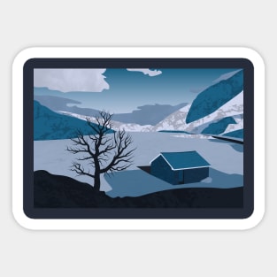 Frozen Ogwen Lake Sticker